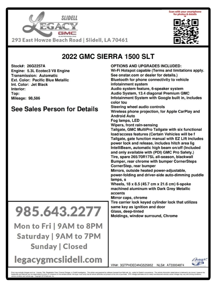 2022 GMC Sierra 1500 SLT