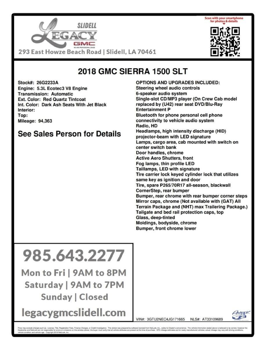 2018 GMC Sierra 1500 SLT