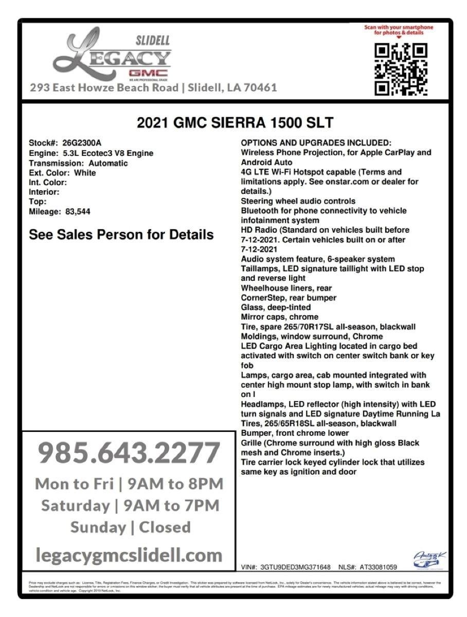 2021 GMC Sierra 1500 SLT