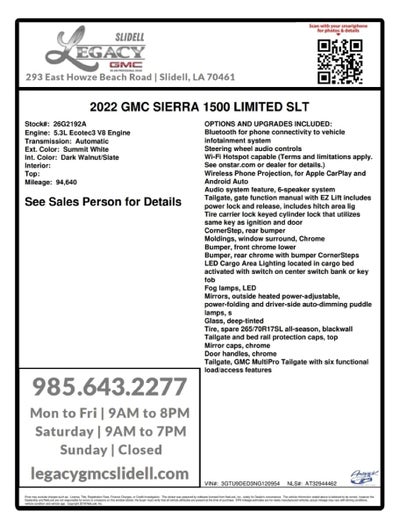 2022 GMC Sierra 1500 Limited SLT