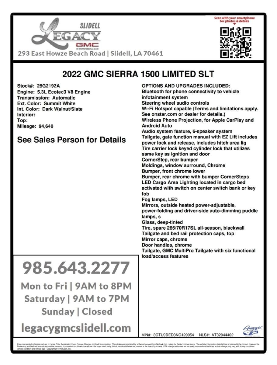 2022 GMC Sierra 1500 Limited SLT