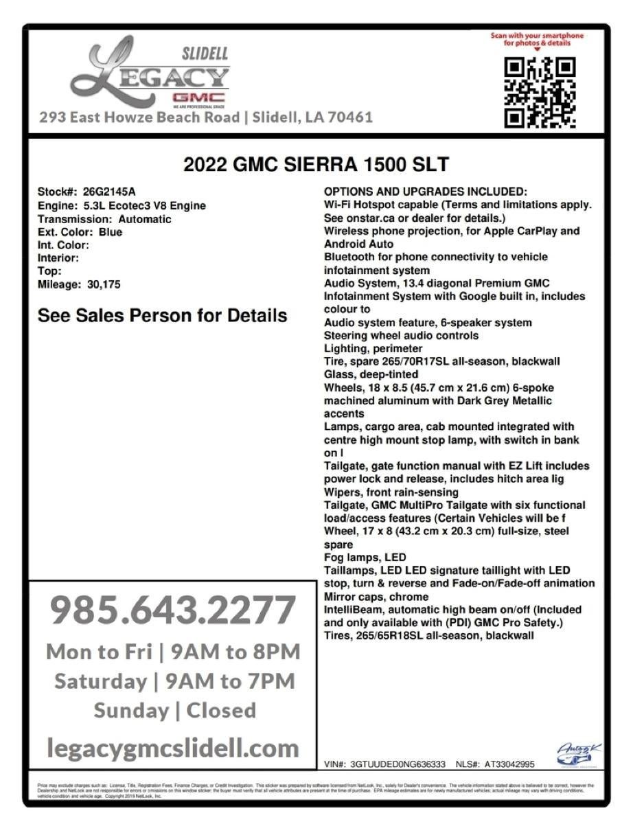 2022 GMC Sierra 1500 SLT