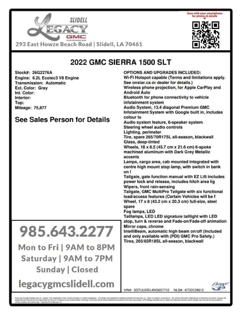 2022 GMC Sierra 1500 SLT