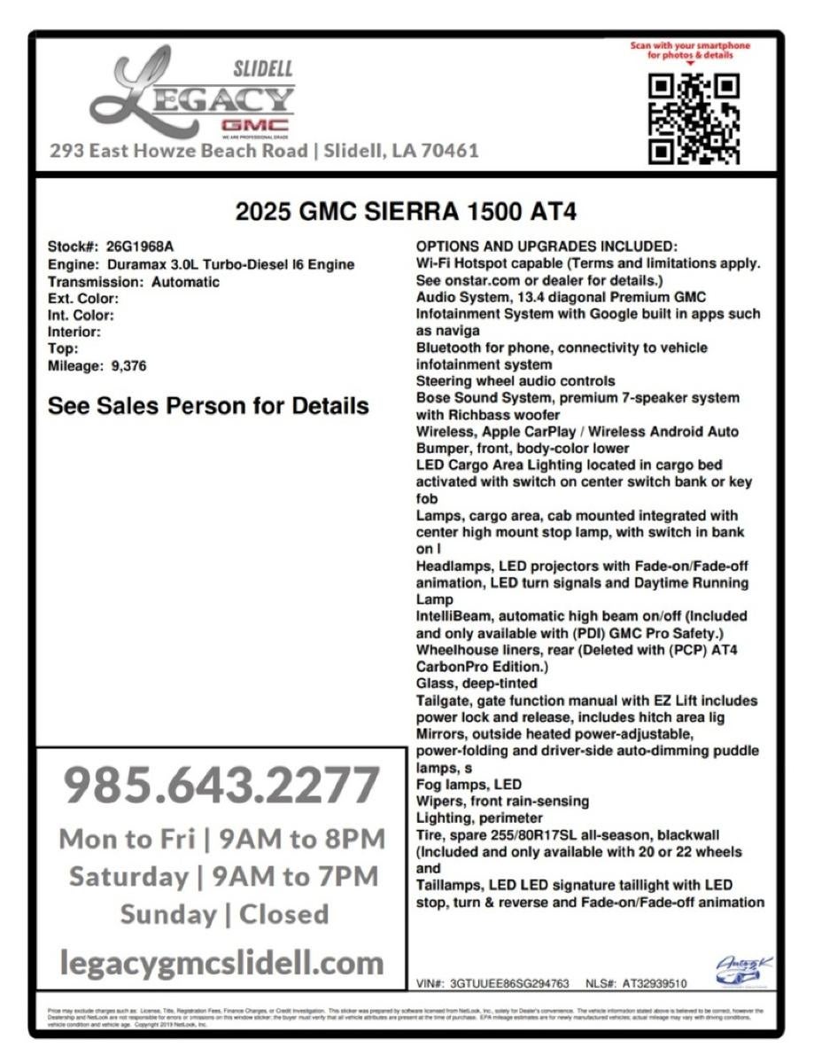 2025 GMC Sierra 1500 AT4