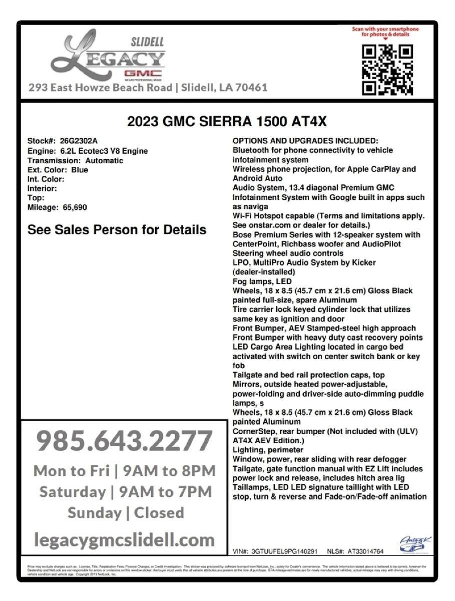 2023 GMC Sierra 1500 AT4X
