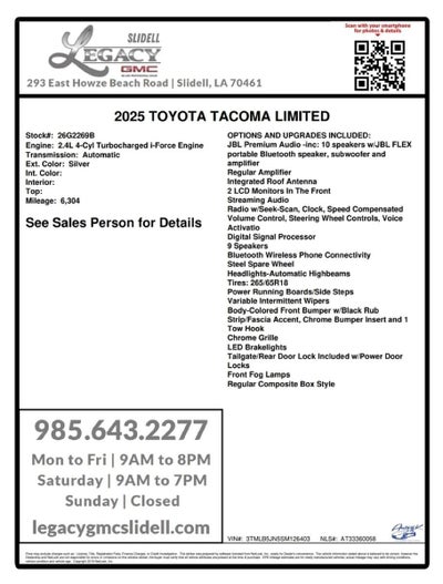 2025 Toyota Tacoma 4WD SR