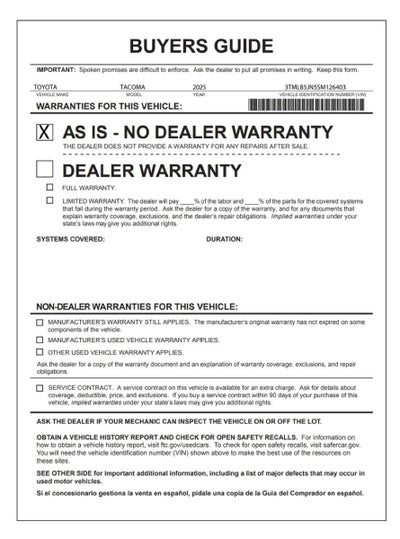 2025 Toyota Tacoma 4WD SR