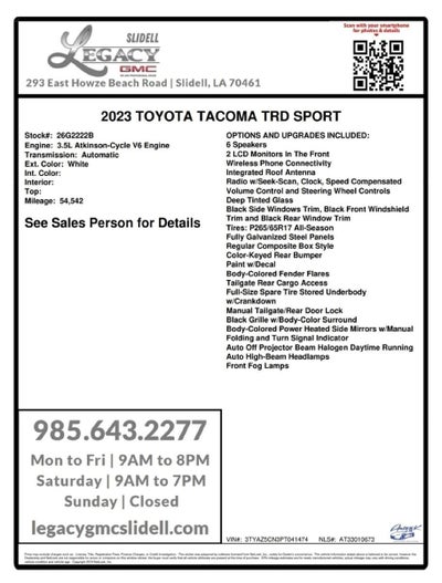 2023 Toyota Tacoma 2WD SR5