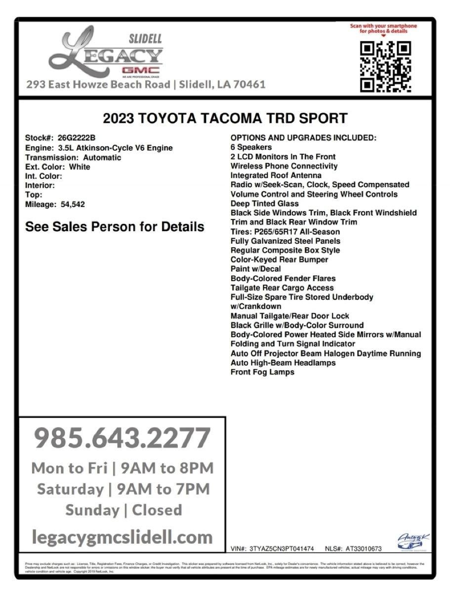 2023 Toyota Tacoma 2WD SR5