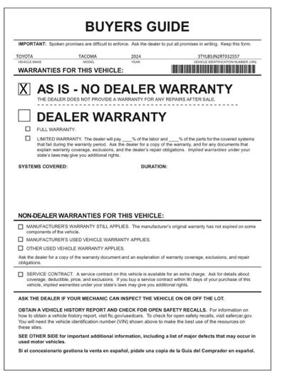 2024 Toyota Tacoma 4WD SR5