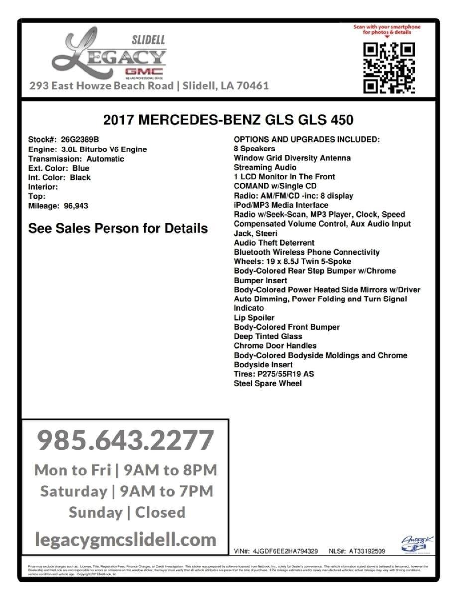 2017 Mercedes-Benz GLS GLS 450