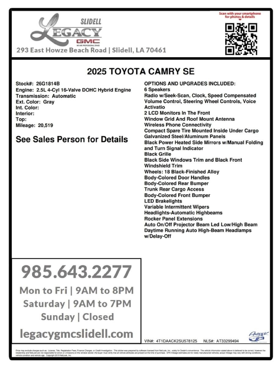 2025 Toyota Camry LE