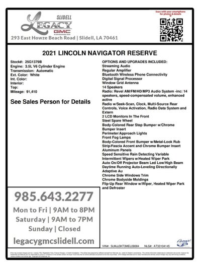 2021 Lincoln Navigator L Reserve