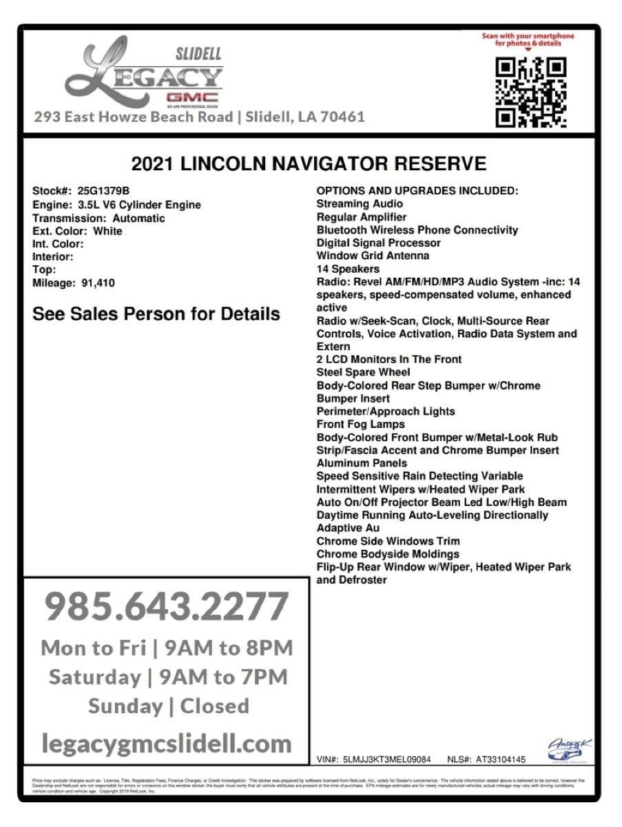 2021 Lincoln Navigator L Reserve