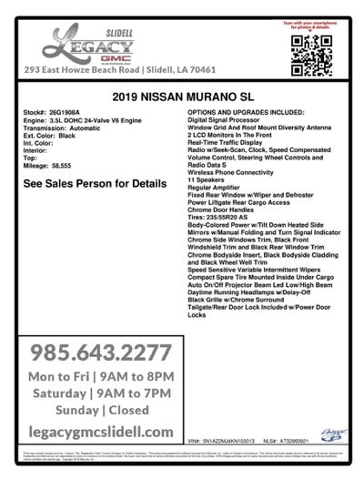 2019 Nissan Murano SL