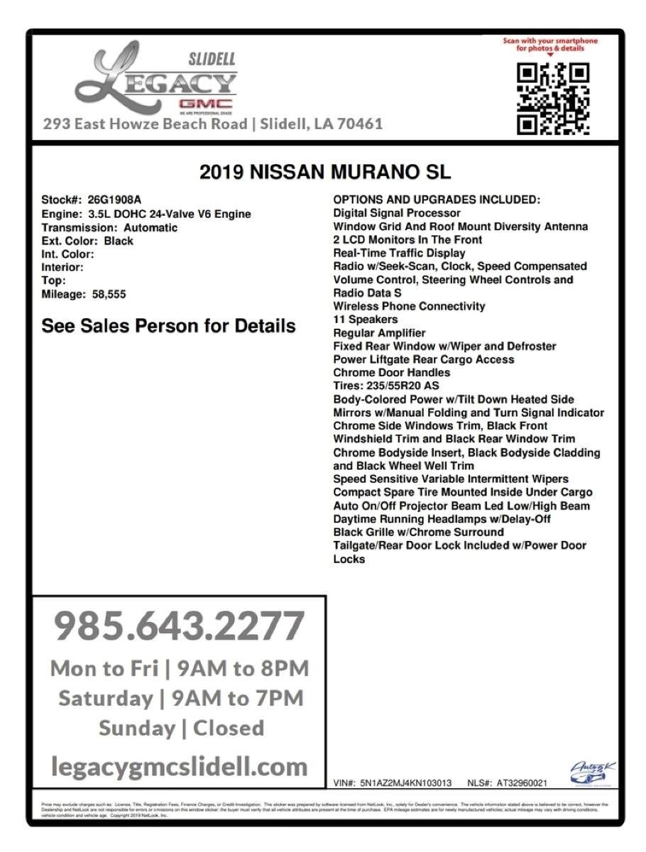 2019 Nissan Murano SL