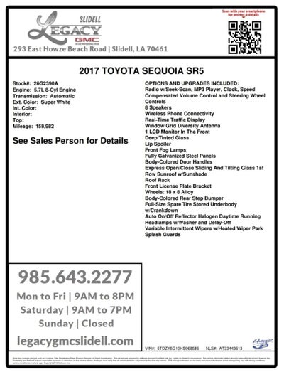 2017 Toyota Sequoia SR5