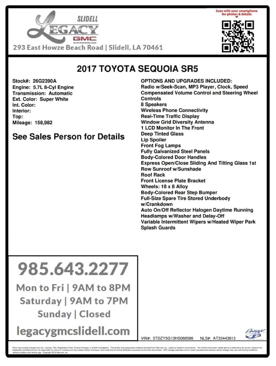 2017 Toyota Sequoia SR5