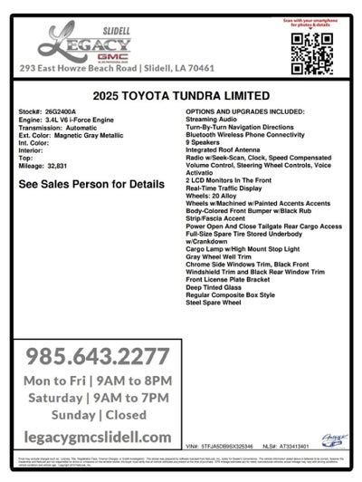 2025 Toyota Tundra 4WD Limited