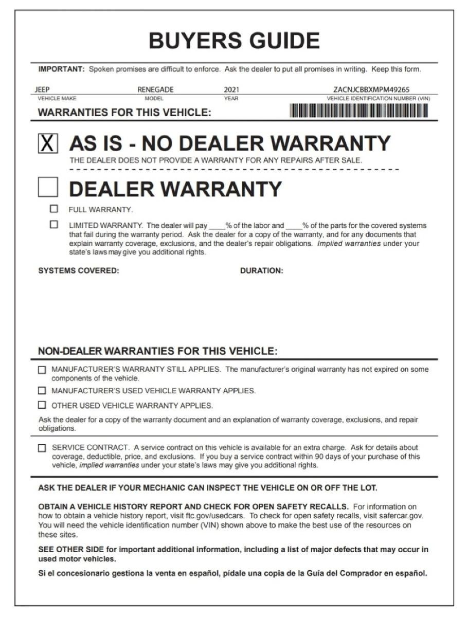 2021 Jeep Renegade Latitude